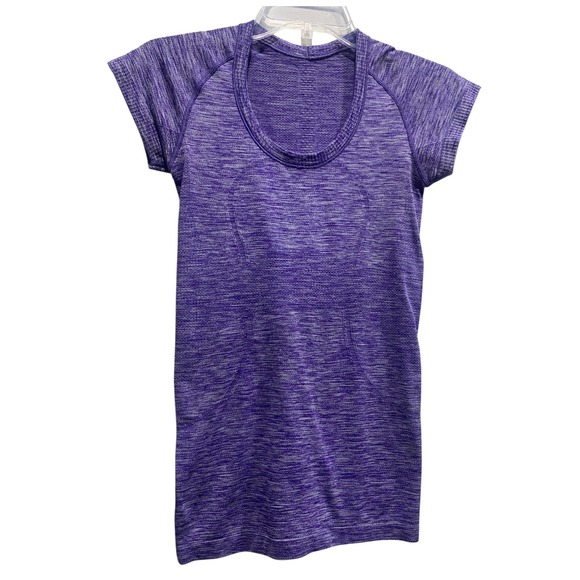 lululemon athletica Tops - Lululemon Run Swiftly Tech Short Sleeve Scoop
Heathered Bruised Berry sz 4